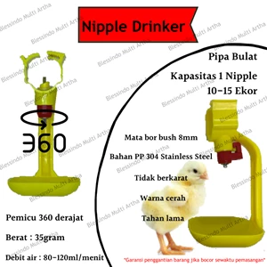 Nipple Drinker - Tempat Minum Ayam Broiler Ternak Unggas