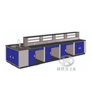 Island Bench Polos (Meja Laboratorium Ruangan Tengah) Plywood  Tebal FULL 15 mm Meja Granit Dengan Sink + Rak