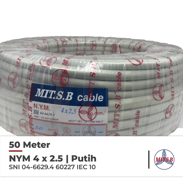 Kabel Listrik Nym Mitsuba 4X2.5 @50Meter Sni Tembaga Kawat Tunggal