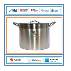 TJM- PANCI STOCK POT SUPRA STAINLESS STEEL TEBAL 20 QT  VOLUME : 20 Liter