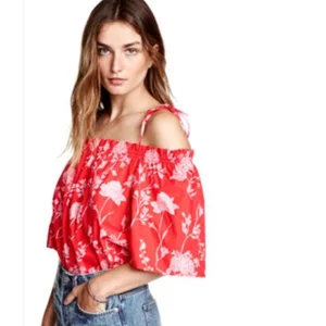 Baju Atasan Wanita Sabrina Tali Motif Bunga