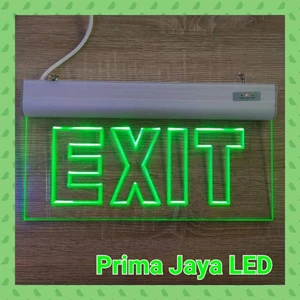 Lampu LED Emergency Sign Exit Acrylic Hijau