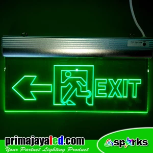 Lampu LED Sign Exit Acrylic Panah Kiri