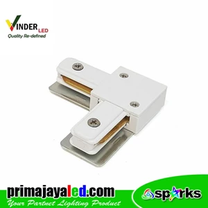 Vinder Connector Rell Track White Elbow