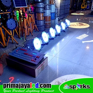 Package of 6 LED PAR Lamps 54 x 3 Watt RGBW White Body DMX 240