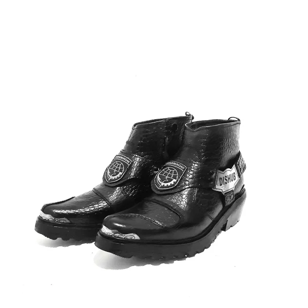 Sepatu Tunggang Pendek Kulit Sapi Logo Dishub