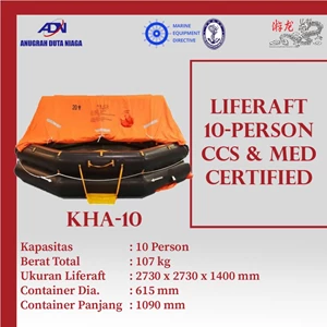 Sekoci liferaft Marine Liferaft Youlong Throw Overboard KHA-10. Kapasitas 10 Orang