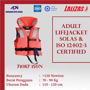 Imported Marine Life Jacket 150-N Lalizas Brand Adult Sized SOLAS 71087 ISO 12402-3