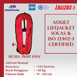 Sigma Lalizas Marine Inflatable Life Jacket 170N 71097 (Manual) ISO 12402-3