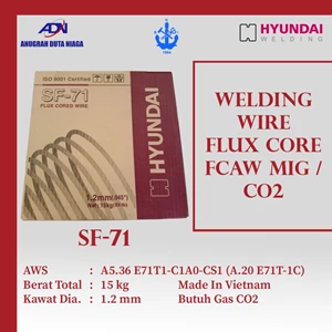 Kawat Las MIG Hyundai CO Flux Core E71T-1C. 15Kg. Dia. 1.2mm. BKI Approved