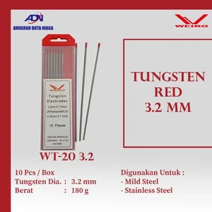 Tungsten Electrode Weiro WT-20 (Merah) Dia. 3.2mm