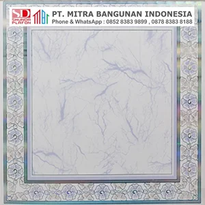 Shunda Plafon PVC - Ceramic Style - Square Ceramic With Flowers Border - MO 25067