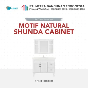 Lemari Wastafel Shunda Cabinet PVC - Floor Standing - Natural Maple - K100C-0102