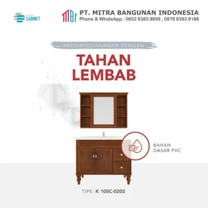 Lemari Wastafel Shunda Cabinet PVC - Floor Standing - Natural Maple - K100C-0102