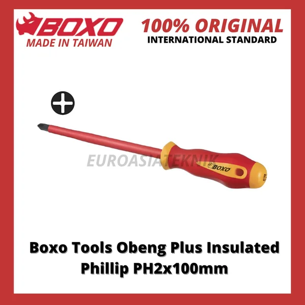 BOXO TOOLS Obeng Plus Insulated Phillip PH2x100mm (SCW1621-02100V-H)