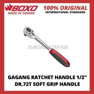 BOXO RATCHET HANDLE 1-2 Inch DR 72T SOFT GRIP HANDLE (RS1442-272)