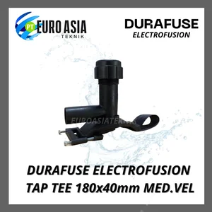 DURAFUSE Fitting Electrofusion Black PE100 E/F Medium Volume Under Clamp Tapping Tee Electrofusion D180x40mm
