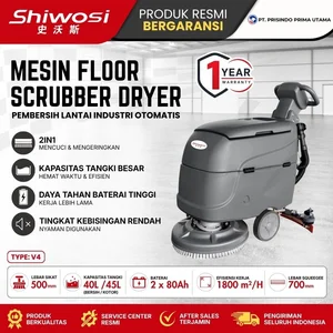 Hand Push Floor Scrubber Dryer Shiwosi V4 Mesin Scrubber Lantai Shiwosi