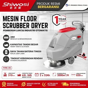 MESIN FLOOR SCRUBBER DRYER SHIWOSI V5 – Automatic Industrial Floor Cleaning Machine Scrubber Lantai