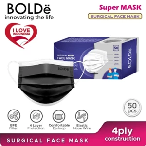 Bolde Super Mask Surgical Mask 4 Ply 50 Pcs Hitam