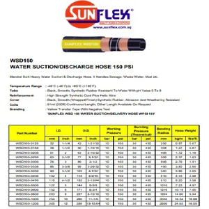 Flexible Hose Water Suction/Discharge 150 Psi