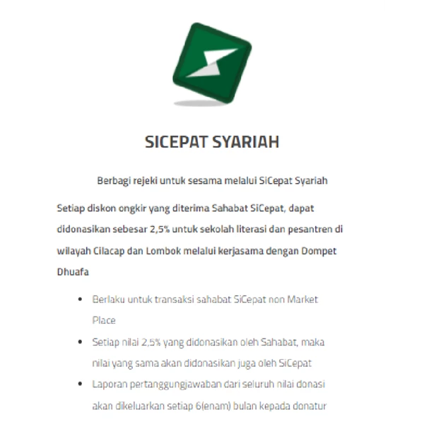 Sicepat Layanan Syariah By PT Sicepat Ekspres Indonesia