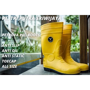 Sepatu Boots Safety PVC Petrova - Kuning
