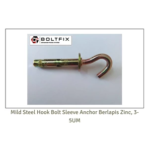 Mild Steel Hook Bolt Sleeve Anchor Zinc Plated 3-5UM