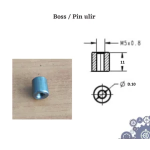 Boss Pin Ulir Diamater 10mm Ulir 5mm