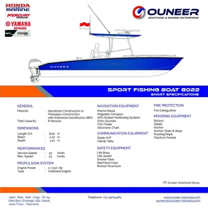 Kapal Mancing Fiberglass 8 Meter