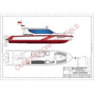 Speed Boat Ambulance Fiberglass 9 Meter