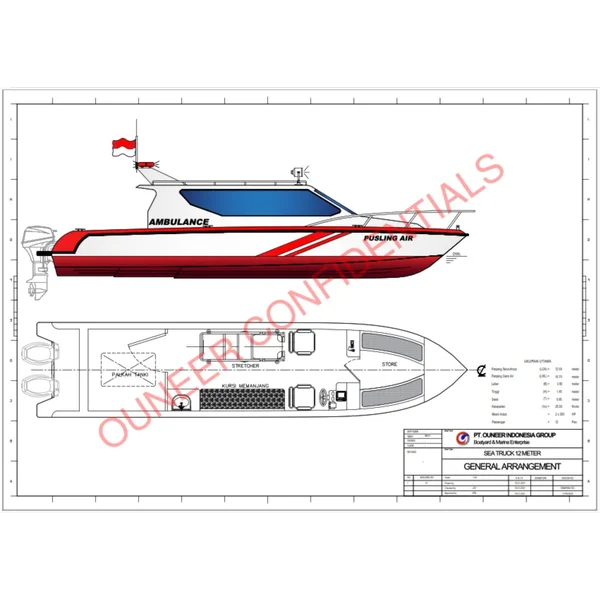 Speed Boat Ambulance Fiberglass 9 Meter