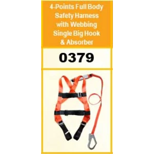 Full Body Harness Excellent 4-Points With Webbing Single Big Hook & Absorber 0379