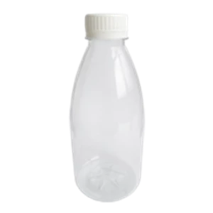 Clear Trapezoidal Plastic Bottle White