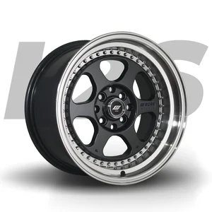VELG MOBIL Rep. WORK L1 16X7.5/8.5 GLOSSY GUNMETAL LIP POLISH CHROME RIVETS