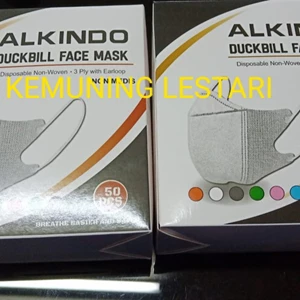 Masker Pernapasan Non Medis Alkindo Duckbill 3 Ply 50 Pcs Hitam
