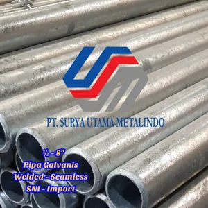 Pipa Hitam Galvanis Medium Welded Seamless 1/2" Inch