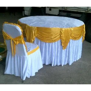 COVER MEJA BULAT DEKORASI 