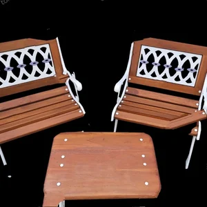 Kursi Taman / Teras 1 Set Sandaran Motif Unik - Hitam