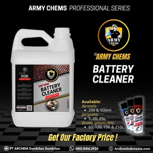 Battery Cleaner Dari Army Chems -	Dalam Kemasan Sesuai Permintaan (Jerigen Kaleng Aerosol & Drum)