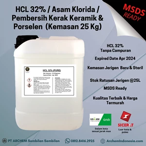 Hcl 32% / Asam Klorida 32% Per Jerigen  25 Kg