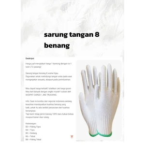 Green 8 Thread Work Gloves Type B8 Thick