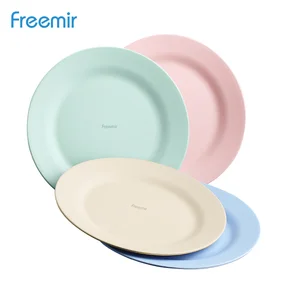 Freemir Piring Makan Saji 28 Cm Bahan Wheat Straw Set Warna Warni 4 Pcs