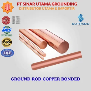 Ground Rod Tembaga Murni 7/8"(22mm) x 4000mm x 13500gram