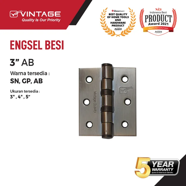 Engsel Perabot Pintu Rumah Besi 3 inch Vintage