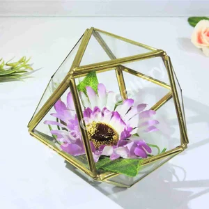 Terrarium Box Ring Box Vas Bunga  Kotak Cincin  Seserahan Perhiasan Segitiga Tak Beraturan kerajinan kaca gemstone kayu dan manik