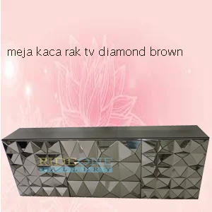 Meja Kaca Rak Tv Diamond Brown (Po 28 Hari)