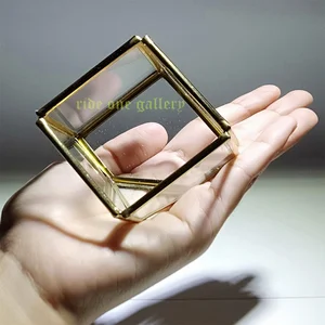 Dekorasi Pernikahan Dan Hadiah Terrarium Kotak Pojok Segitiga Cantik 5X5x5 Cm