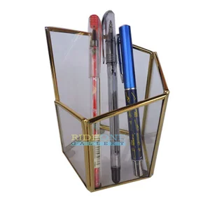 Wadah Alat Tulis Terrarium Box Tempat Alat Tulis Struktur Kaca Bening
