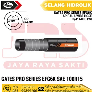 SELANG HIDROLIK GATES PRO SERIES EFG6K SPIRAL 6 WIRE 3/4" 6000PSI